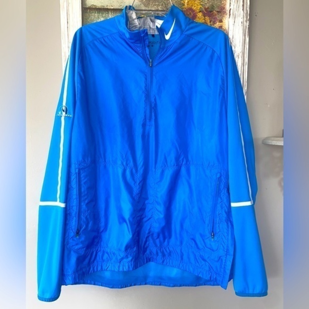 Nike Golf Windbreaker Pullover 1/4 Zip Mens Lg Coyote Creek Golf Zip Pockets